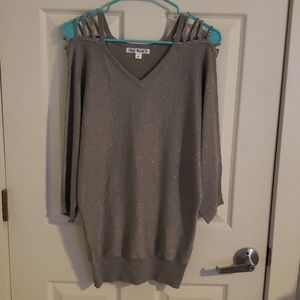 Sparkly Cut-off-Shoulder Top